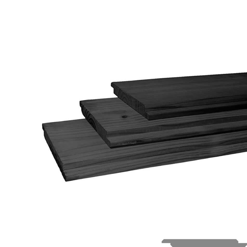 Halfhouts rabat (dakbeschot) zwart geïmpregneerd
